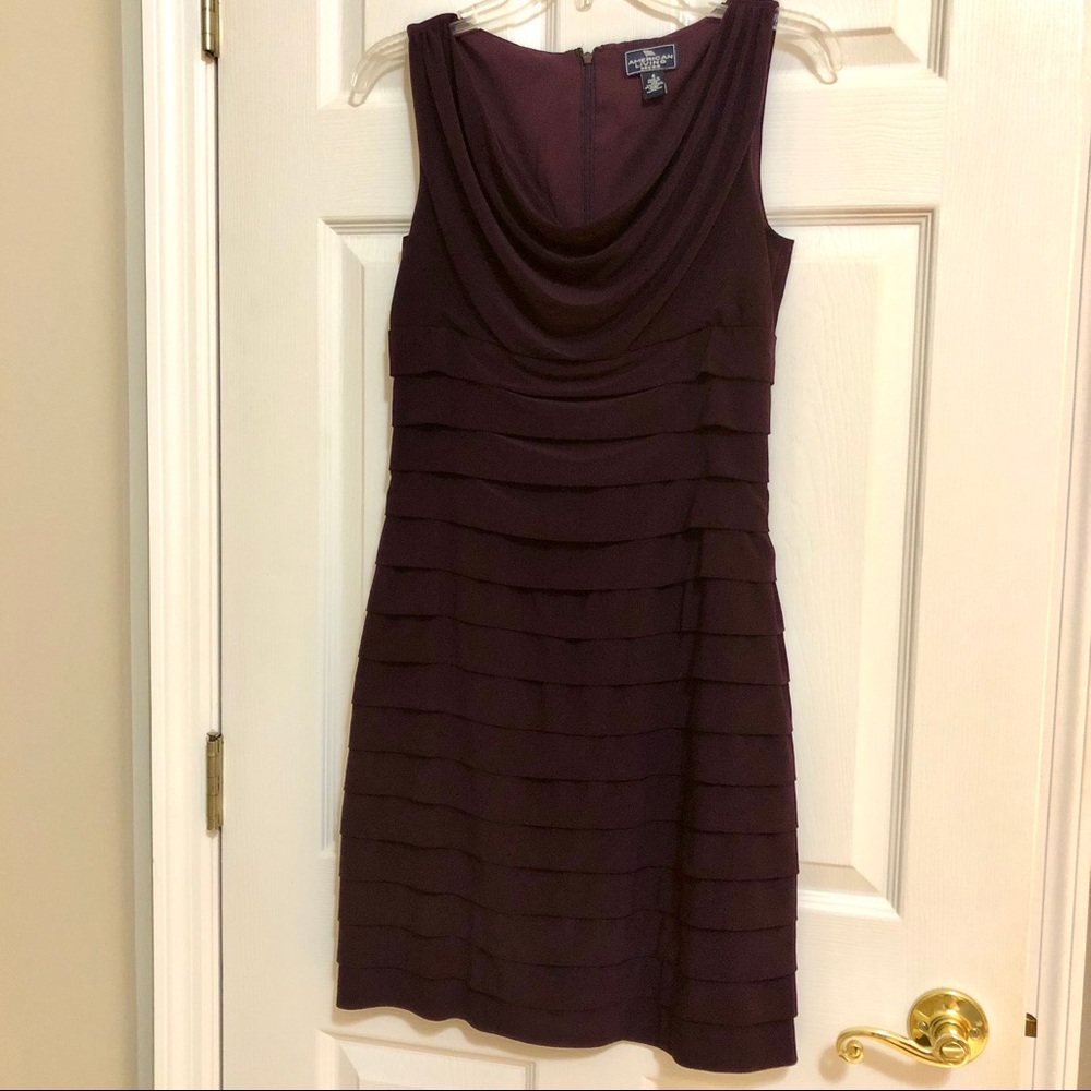 Great holiday dress! Stylish sleeveless American Living deep purple dress, sz 4